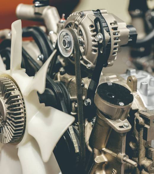 A closeup shot of a machine with racks and pinions in a factory